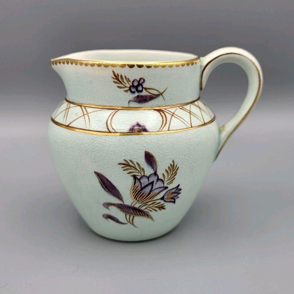 Adams Calyx Ware Regent Light Blue Creamer Pitcher 3.5" Made In England Vintage